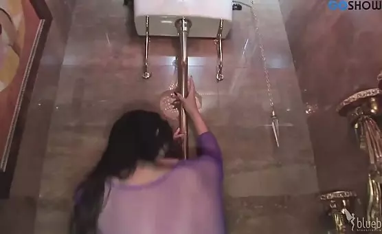 Milf Sucks Cock in Bathroom